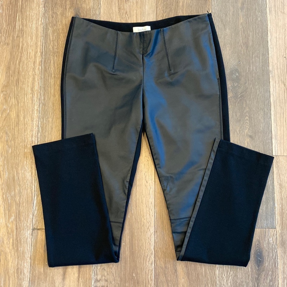 Neiman Marcus Leather Knit Black Pants